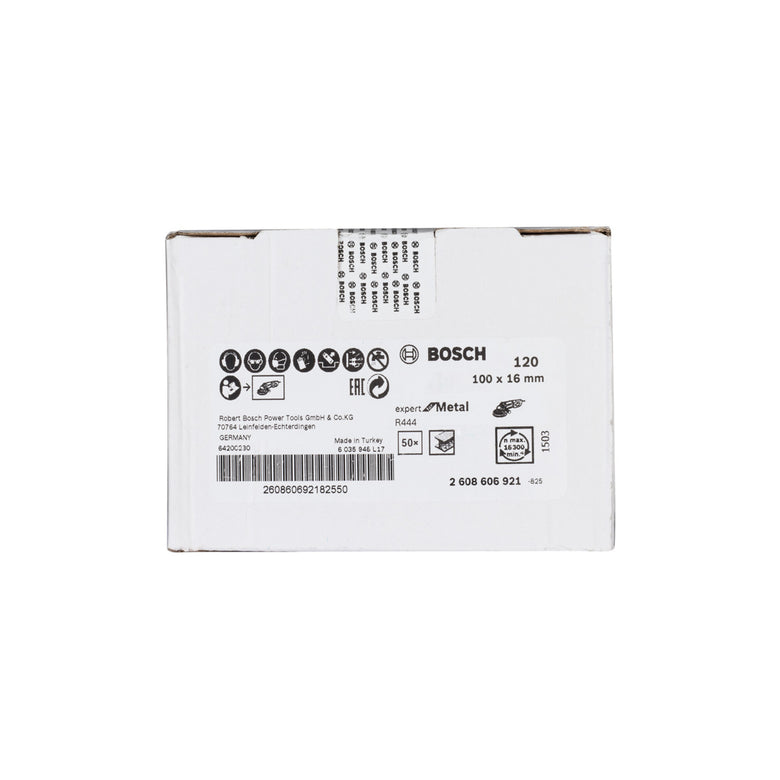 Bosch Fiberschleifscheibe R444 Expert for Metal Korund 100 mm 16 mm 120 50 Stk