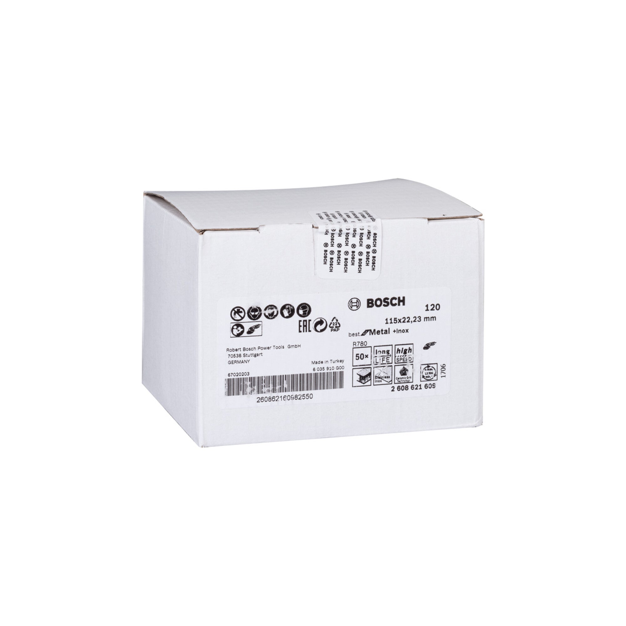 Bosch Fiberschleifscheibe R780 Best for Metal and Inox 115 x 22,23 mm 120 50 Stk