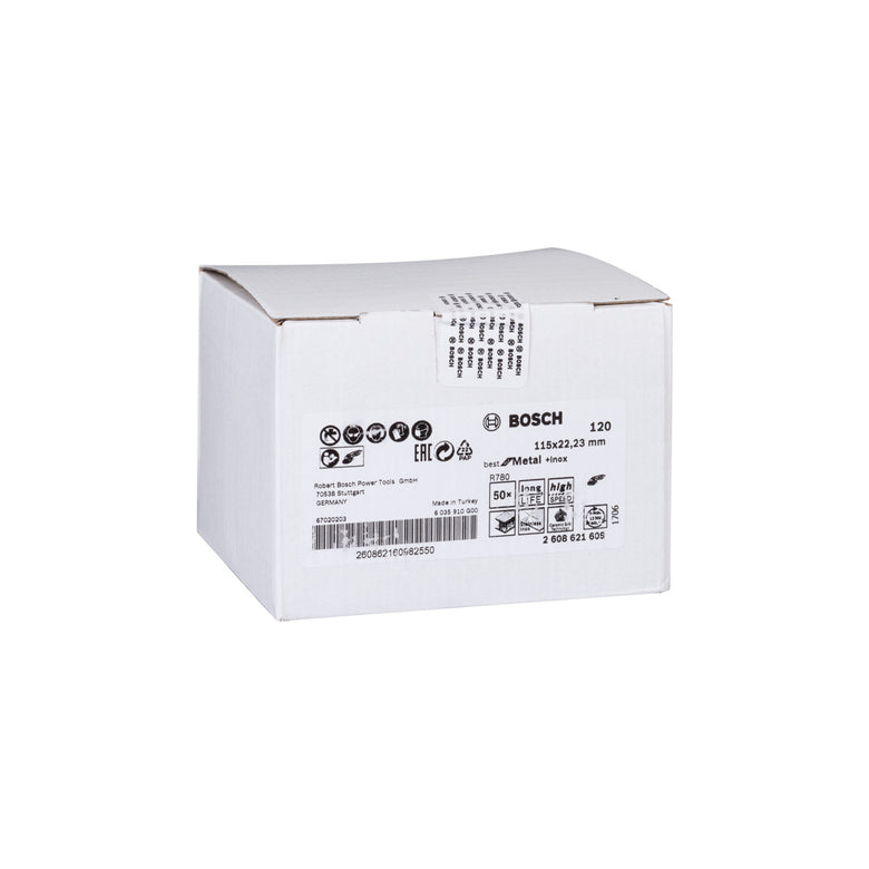 Bosch Fiberschleifscheibe R780 Best for Metal and Inox 115 x 22,23 mm 120 50 Stk