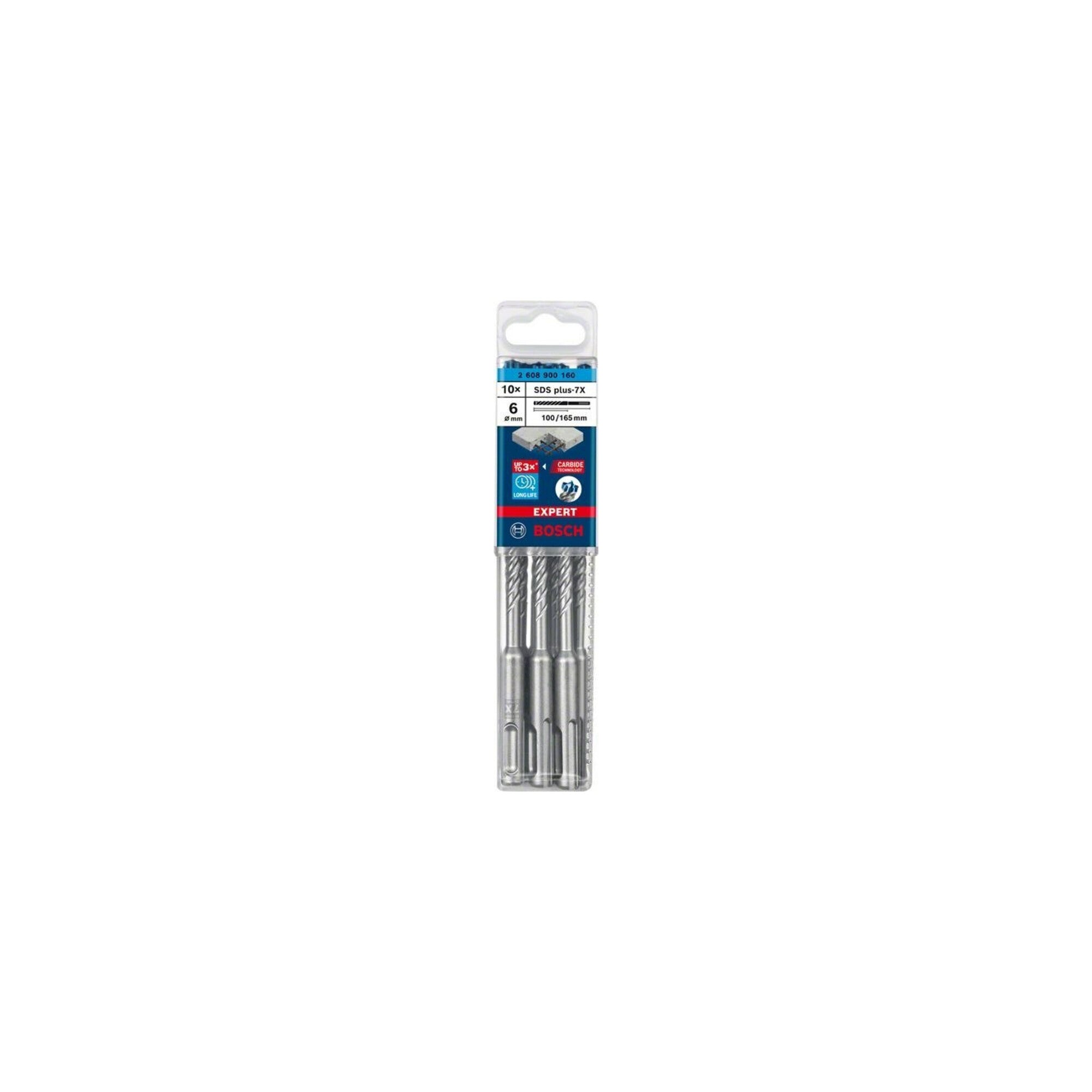 Bosch Hammerbohrer EXPERT 6x100x165mm VE à 10 Stück SDS plus-7X