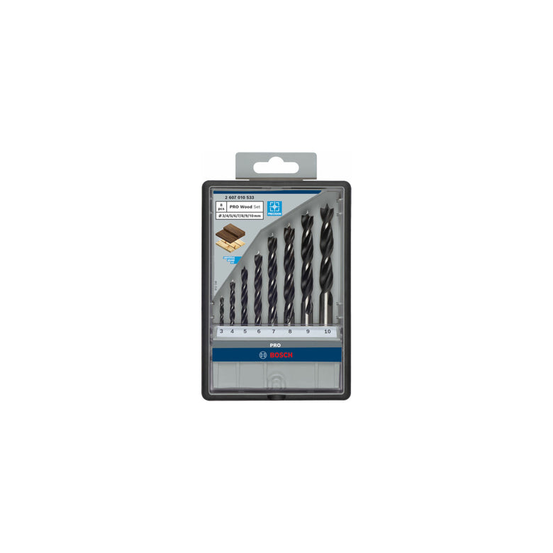 Bosch Holzspiralbohrer-Set Robust Line, 3 - 10 mm, 8-teilig
