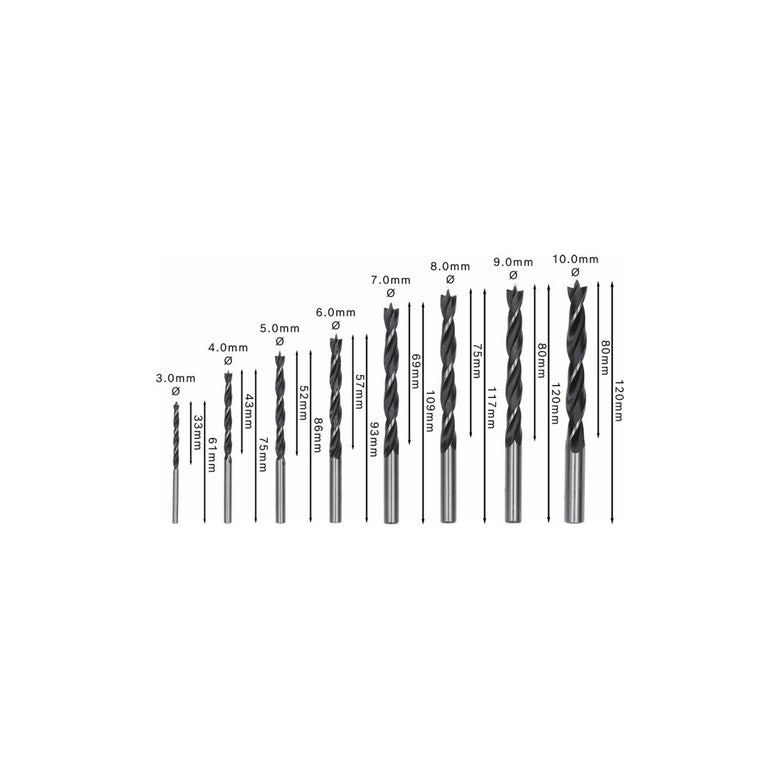 Bosch Holzspiralbohrer-Set Robust Line, 3 - 10 mm, 8-teilig