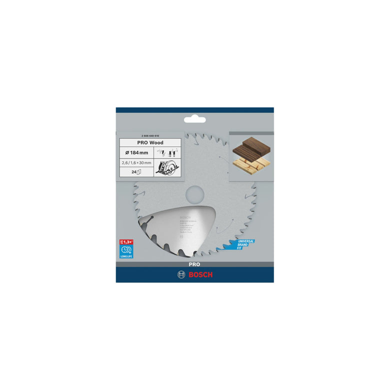 Bosch Kreissägeblatt Optiline Wood für Handkreissägen 184 x 30 x 2,6 mm 24