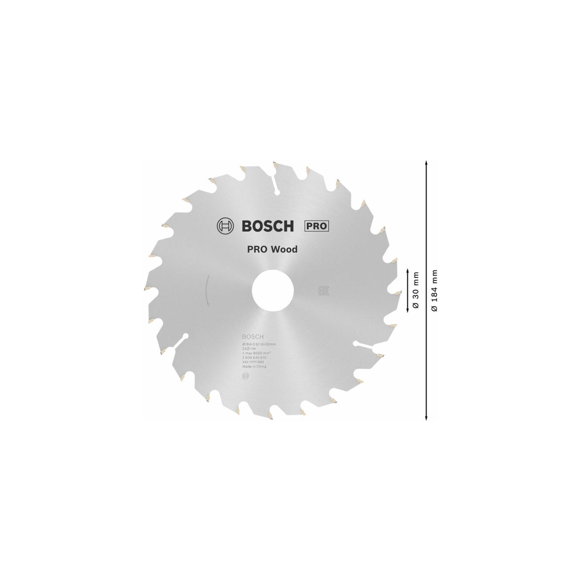 Bosch Kreissägeblatt Optiline Wood für Handkreissägen 184 x 30 x 2,6 mm 24