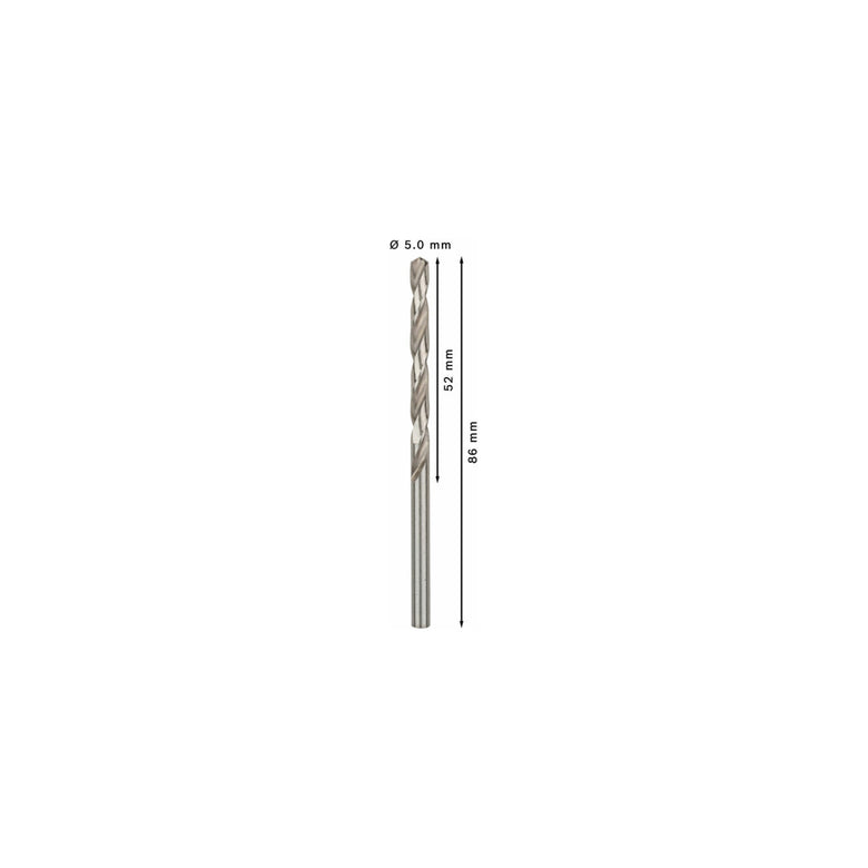 Bosch Metallbohrer HSS-G DIN 338 5 x 52 x 86 mm 10 Stk