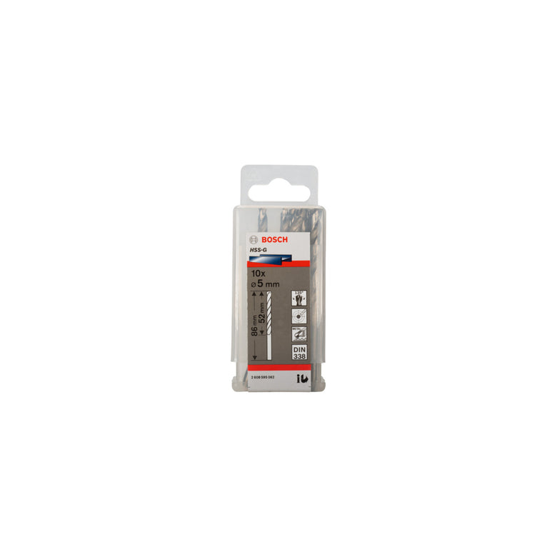 Bosch Metallbohrer HSS-G DIN 338 5 x 52 x 86 mm 10 Stk