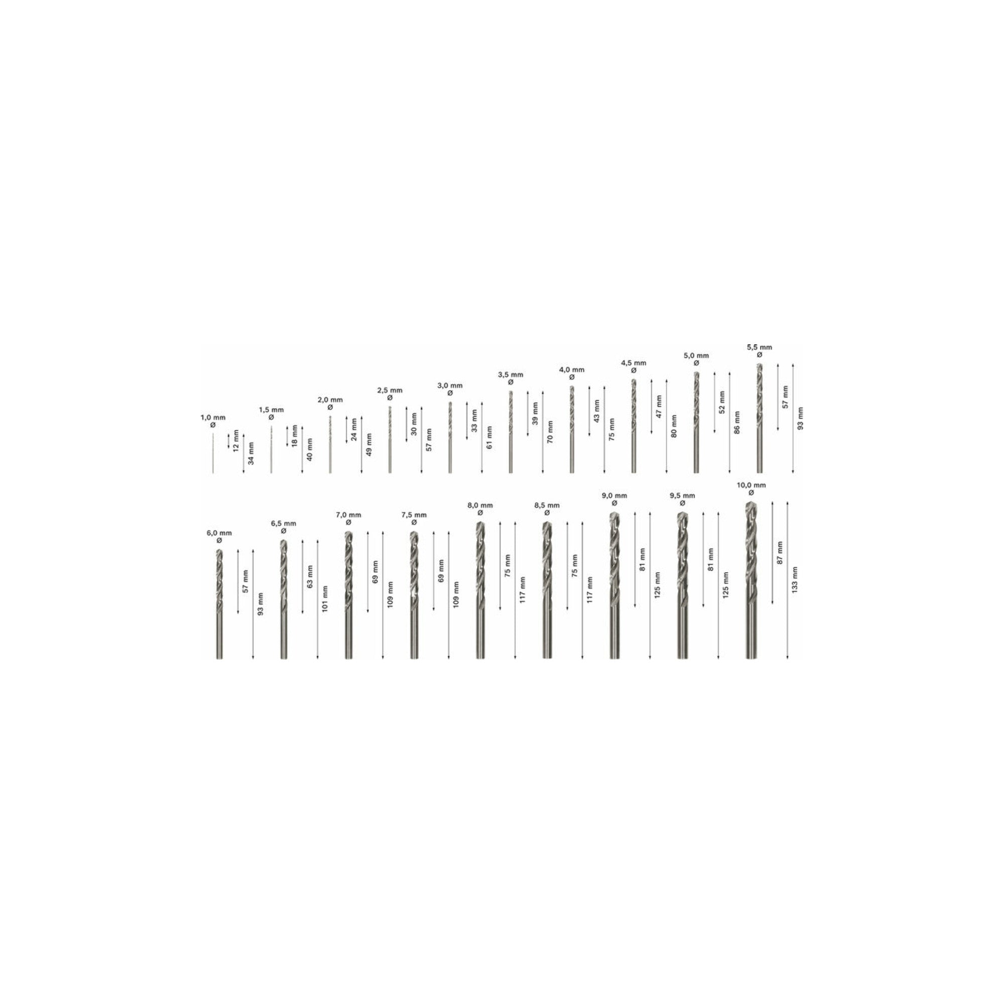 Bosch Metallbohrer-Set HSS-G ProBox 19-teilig DIN 338 135° 1-10 mm