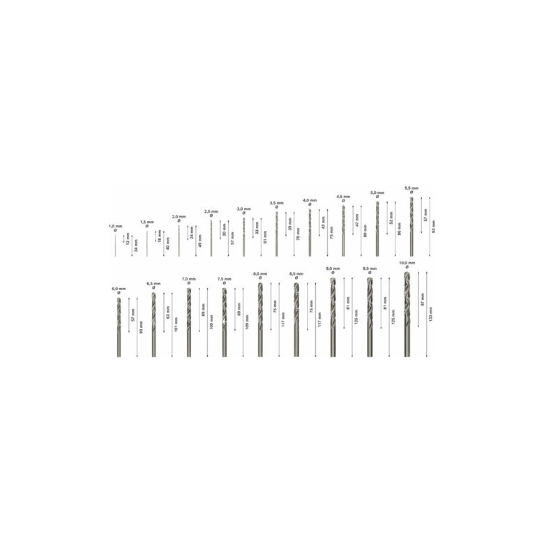 Bosch Metallbohrer-Set HSS-G ProBox 19-teilig DIN 338 135° 1-10 mm
