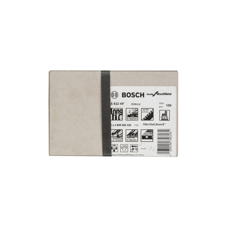 Bosch Säbelsägeblatt S 922 HF, Flexible for Wood and Metal 100 Stk