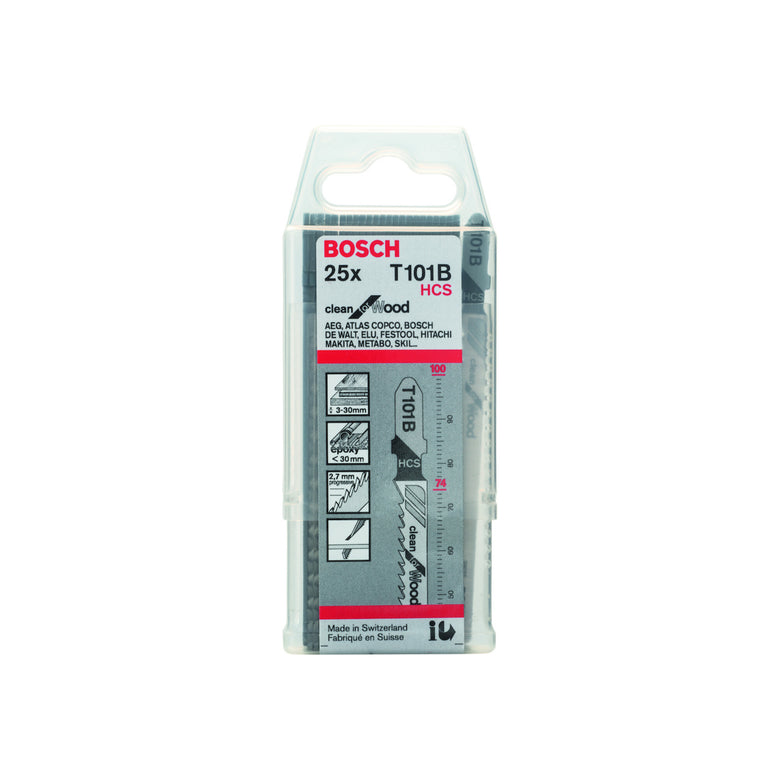 Bosch Stichsägeblatt T 101 B VE à 25 Stück Clean for Wood
