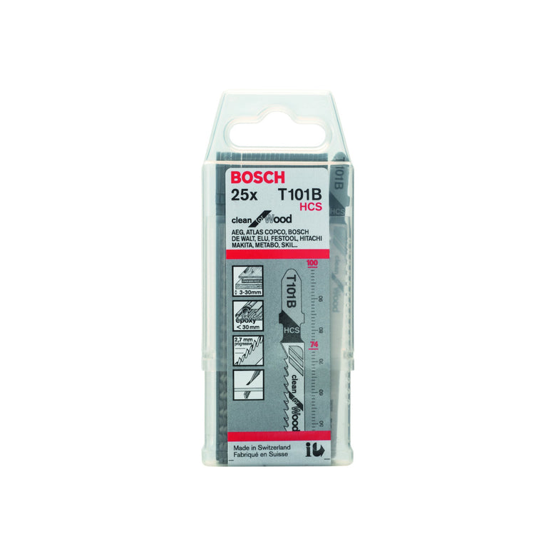 Bosch Stichsägeblatt T 101 B VE à 25 Stück Clean for Wood