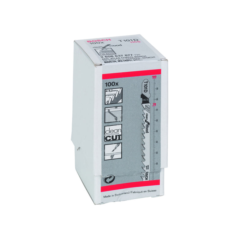 Bosch Stichsägeblatt T 101 D VE à 100 Stück Clean for Wood