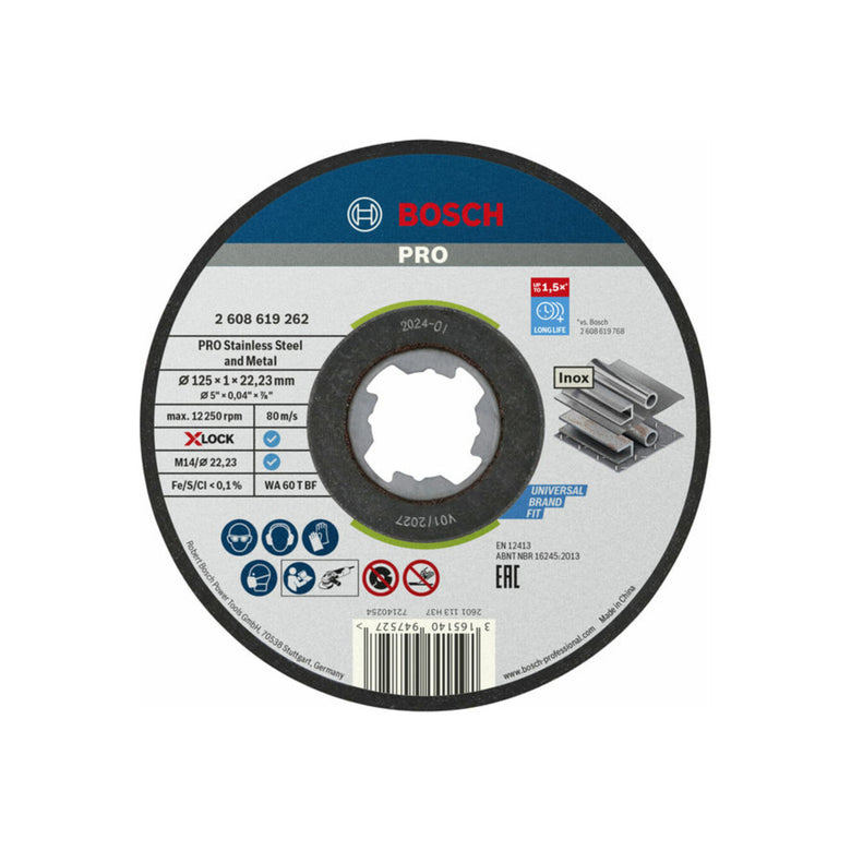 Bosch Trennscheibe X-LOCK gerade Standard for Inox WA 60 T BF 125 x 1 mm 25 Stk