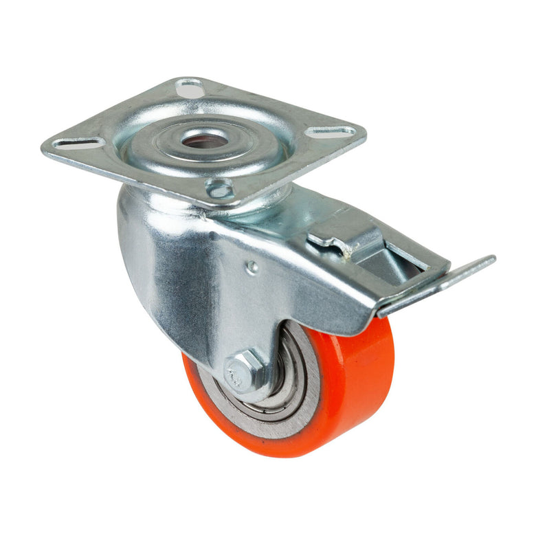 BS Rollen Kompaktrolle A620.C10.050 Lenkrolle mit Feststeller, Raddurchmesser 50