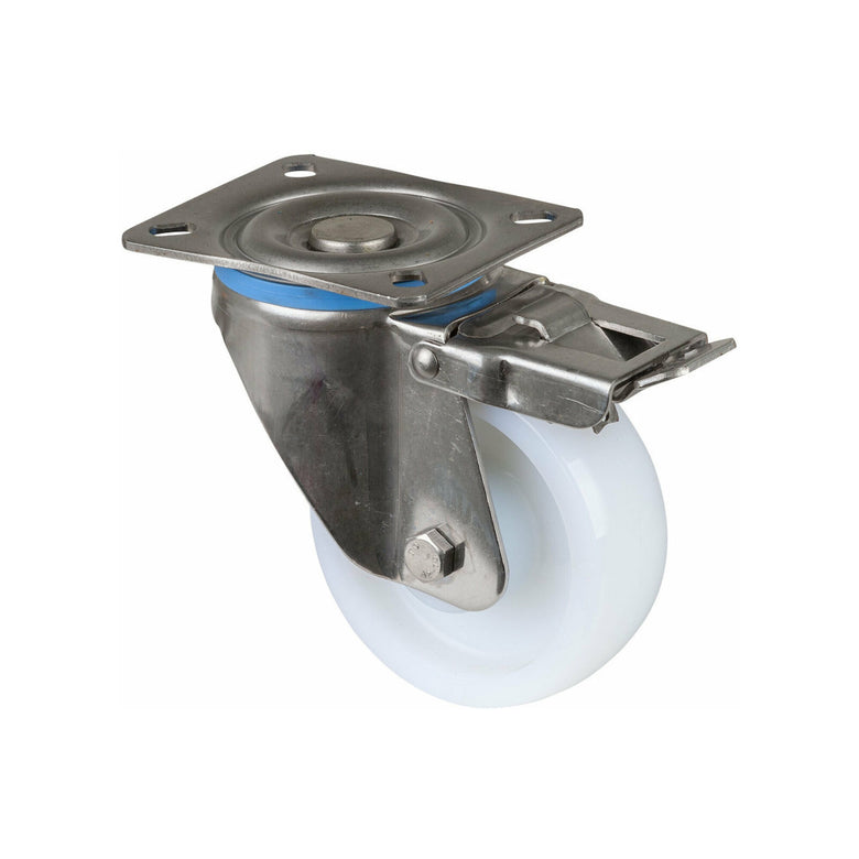 BS Rollen Lenkrolle HS120.B14, m.Totalfestst. m.Platte, Ø100, B35mm, 300kg