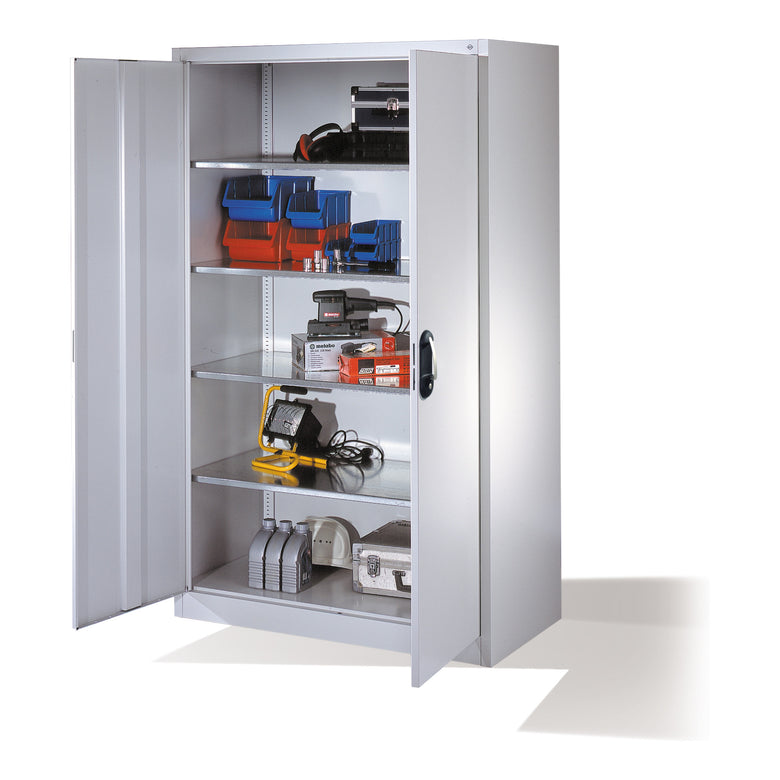 C+P Werkzeugschrank mit Drehtüren, innen 4 Böden, H1950xB1200xT600mm Front