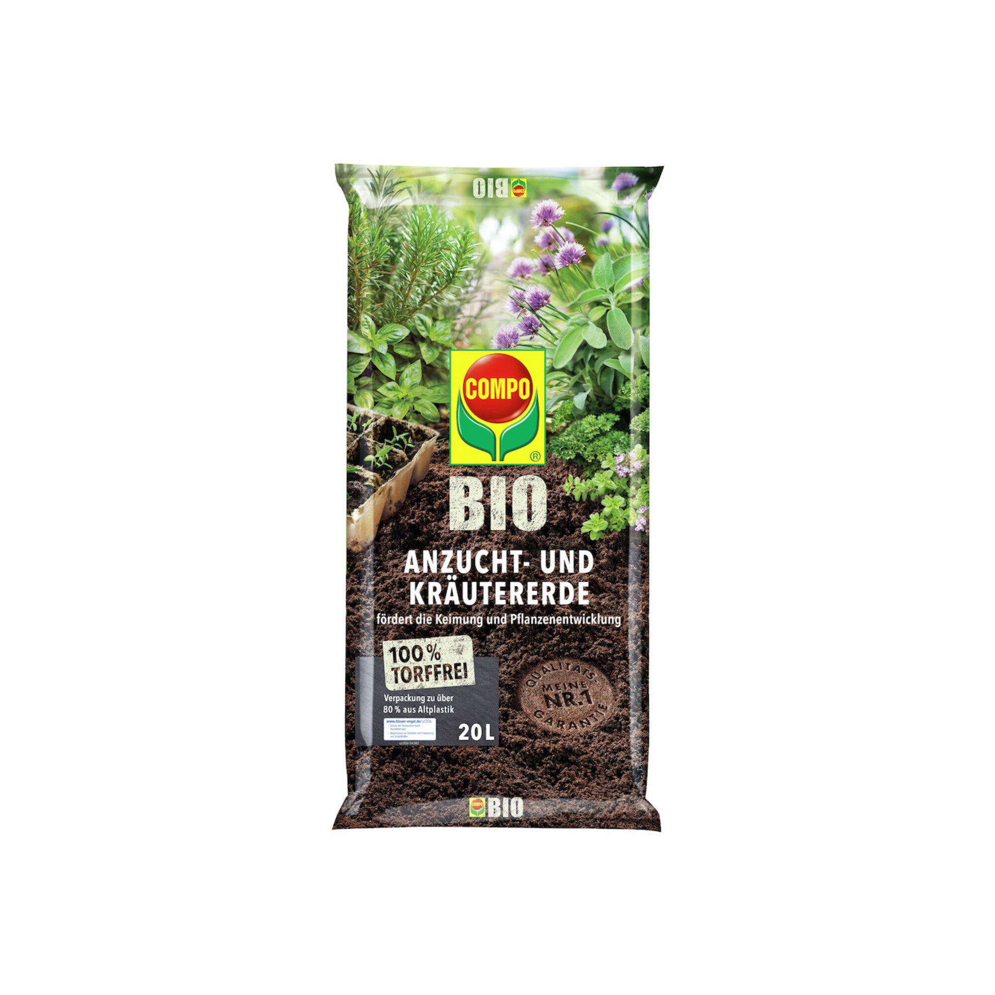 COMPO BIO Anzucht- und Kräutererde torffrei 20 L