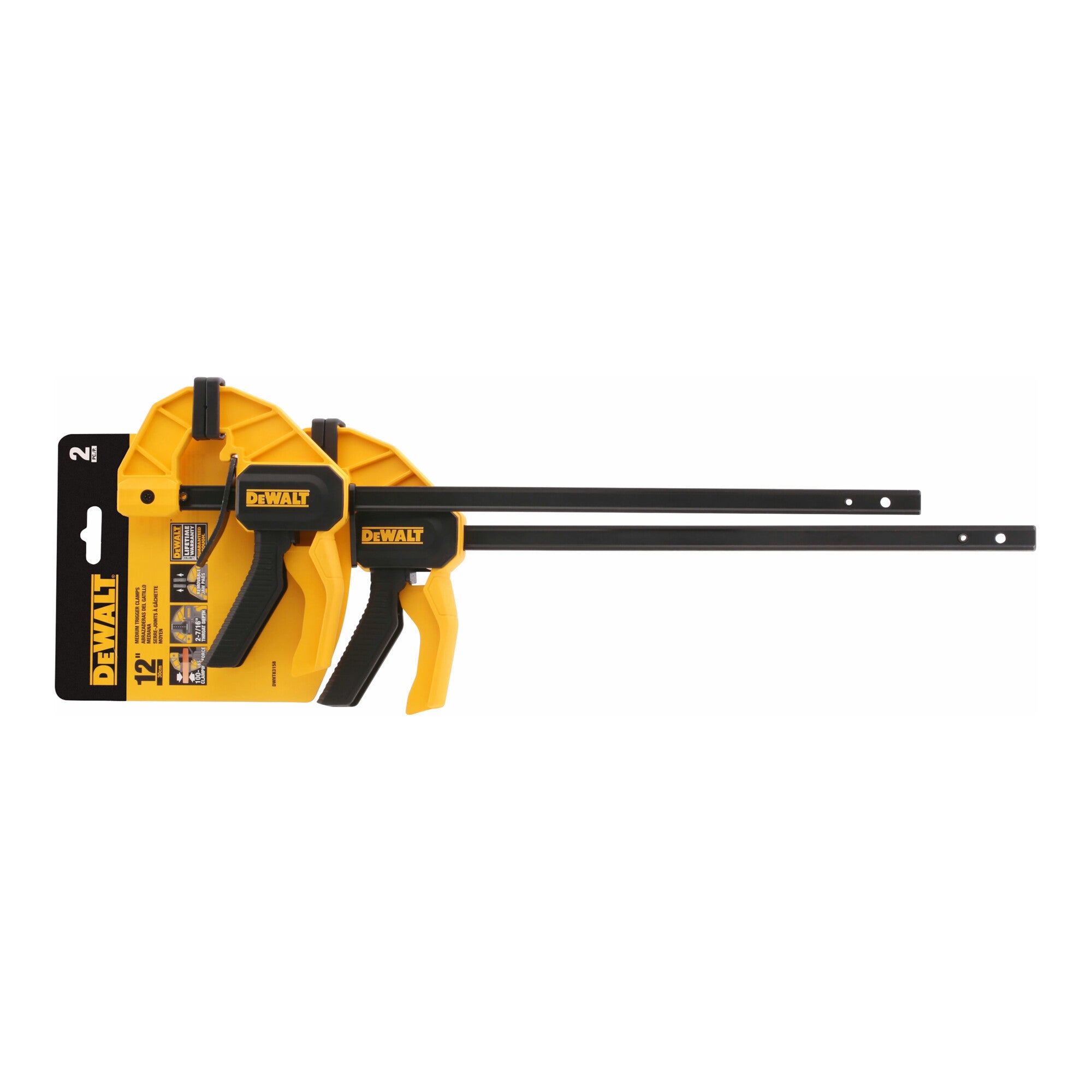 DEWALT Einhandzwinge Medium 300mm 12IN 2er Pack 45kg Spannkraft DWHT0-83158