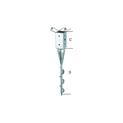Einschraubbodenhülse tzn 71x600/650 mm