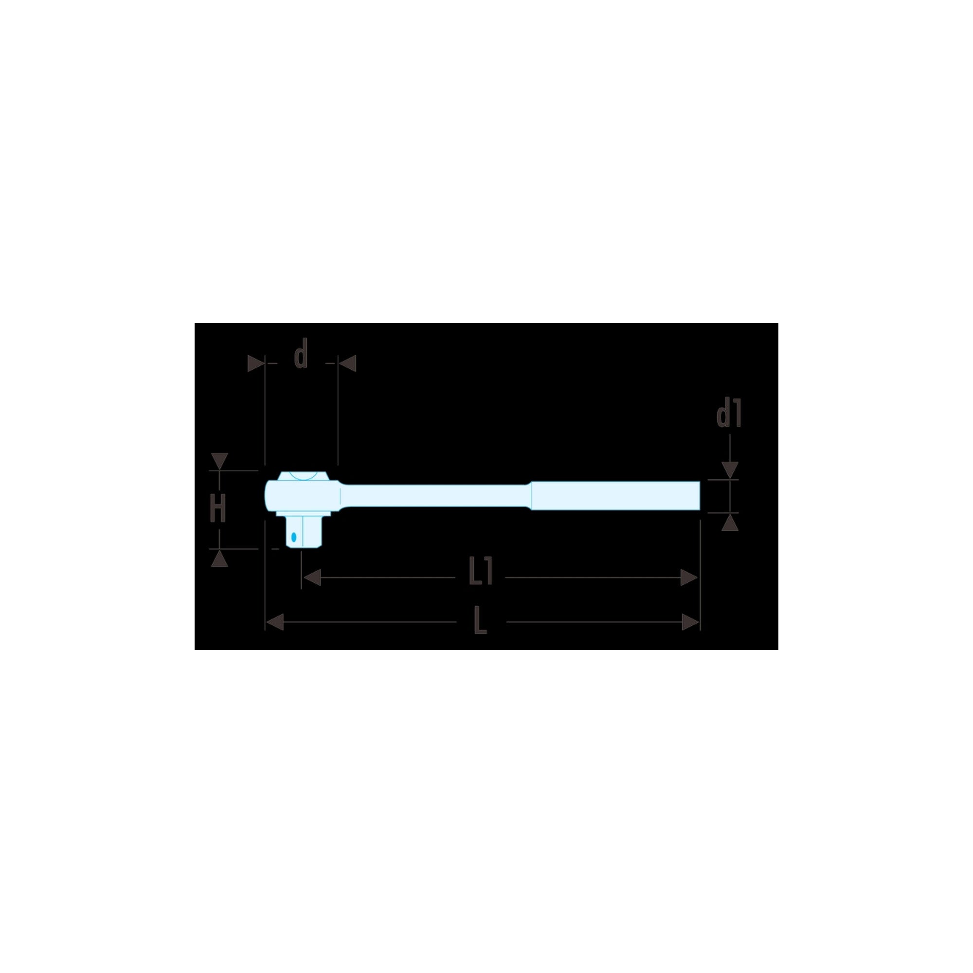 Facom Umschaltknarre mit Drehgriff 360° Abtrieb Außenvierkant 6,3 mm (1/4")