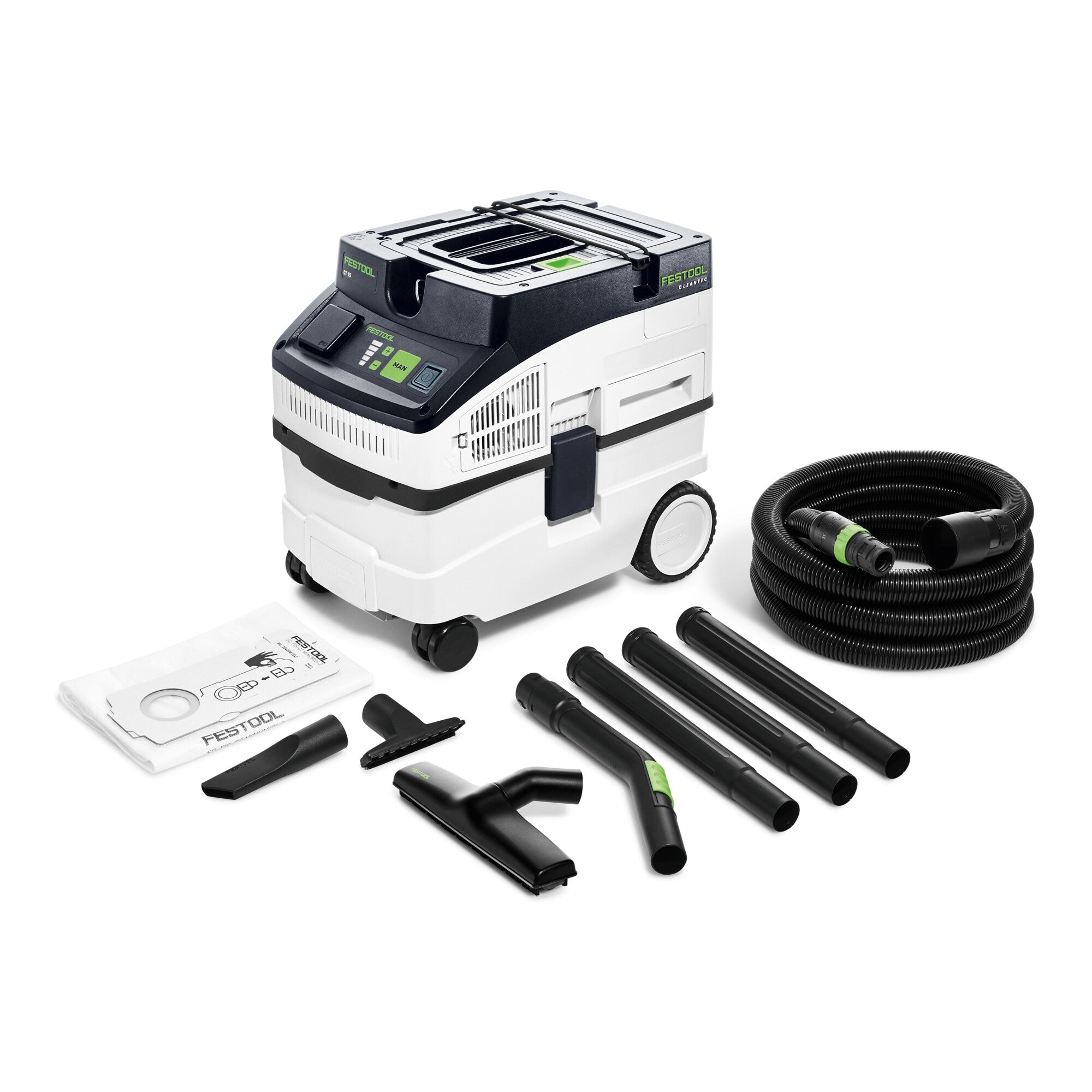 Festool Absaugmobil CLEANTEC CT 15-Set, 350 – 1200 W, 3700 l/min