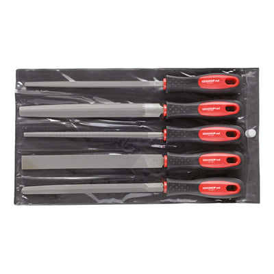 Gedore R93000005 Feilensatz 3-kant + 4-kant + Flach + Rund + Halb 5-teilig