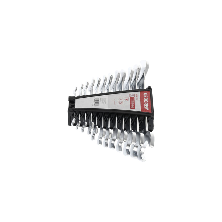 Gedore red Doppelmaulschlüssel Satz, Set 12-teilig, SW 6-32 mm, metrisch, lang