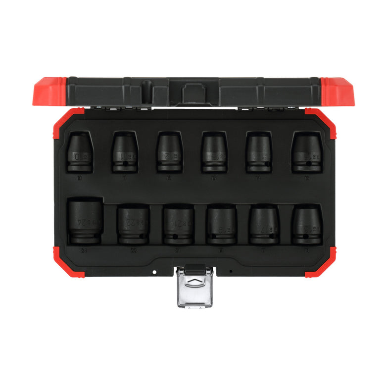 Gedore red Schlagschrauber-Steckschlüssel-Satz, Set 12-tlg, 1/2", 6-kant Nuss