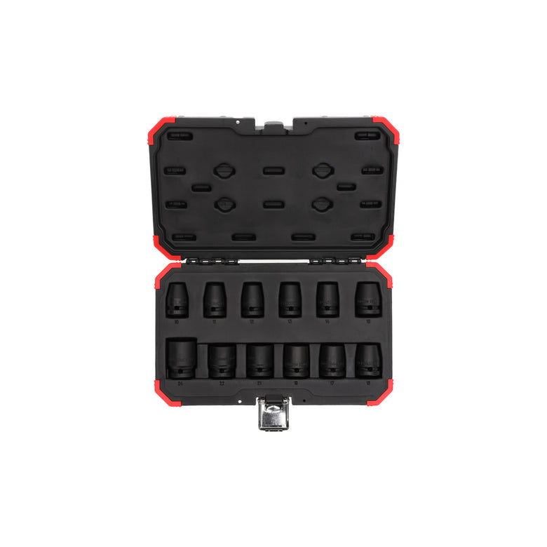 Gedore red Schlagschrauber-Steckschlüssel-Satz, Set 12-tlg, 1/2", 6-kant Nuss
