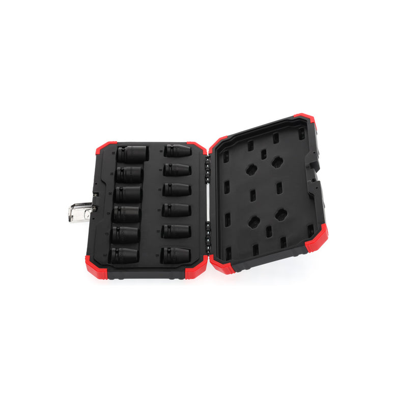 Gedore red Schlagschrauber-Steckschlüssel-Satz, Set 12-tlg, 1/2", 6-kant Nuss