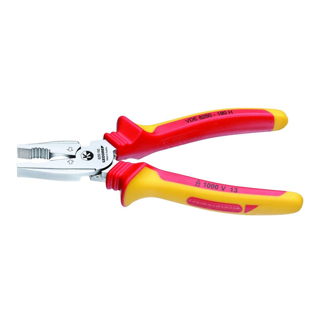 Gedore SB VDE 8250-180 H VDE-Kraft-Kombinationszange mit Hüllenisolierung 180 mm