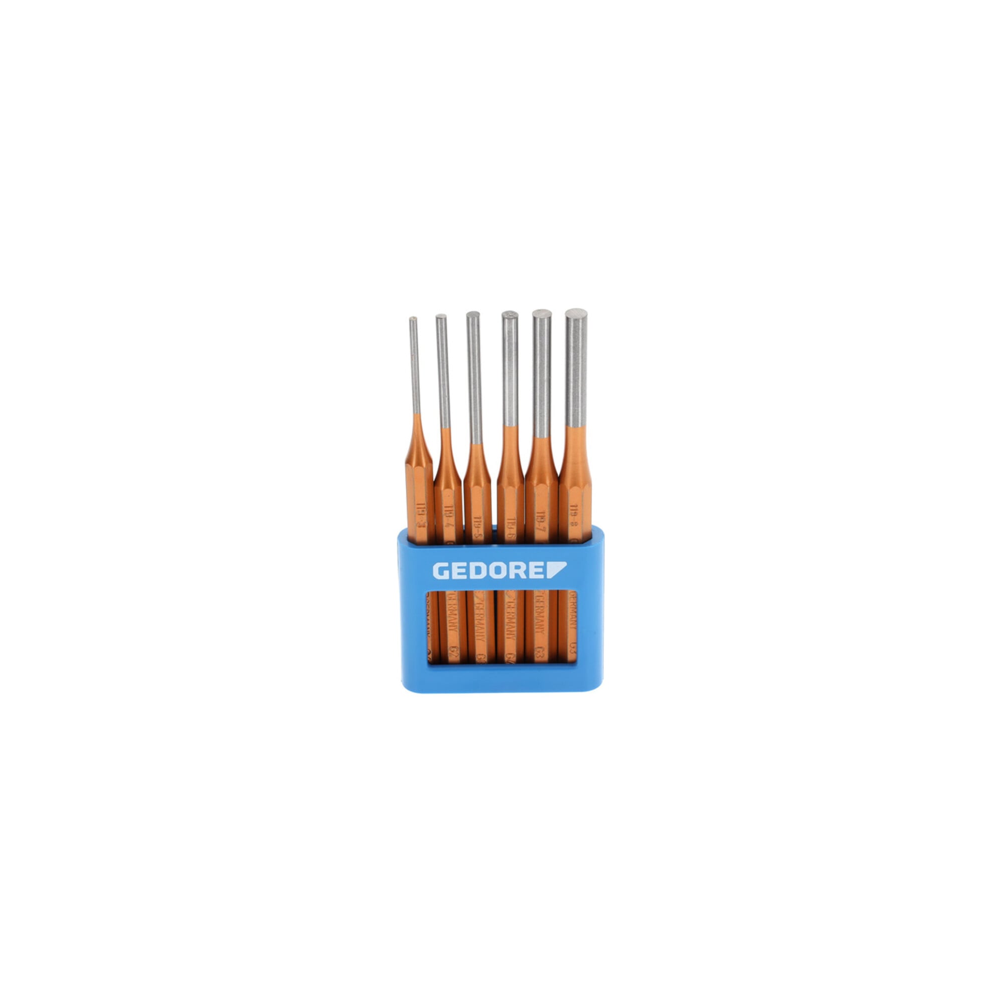 Gedore Splinttreiber-Satz inkl. PVC-Halter, 6-teilig, Stahl/Lackierung