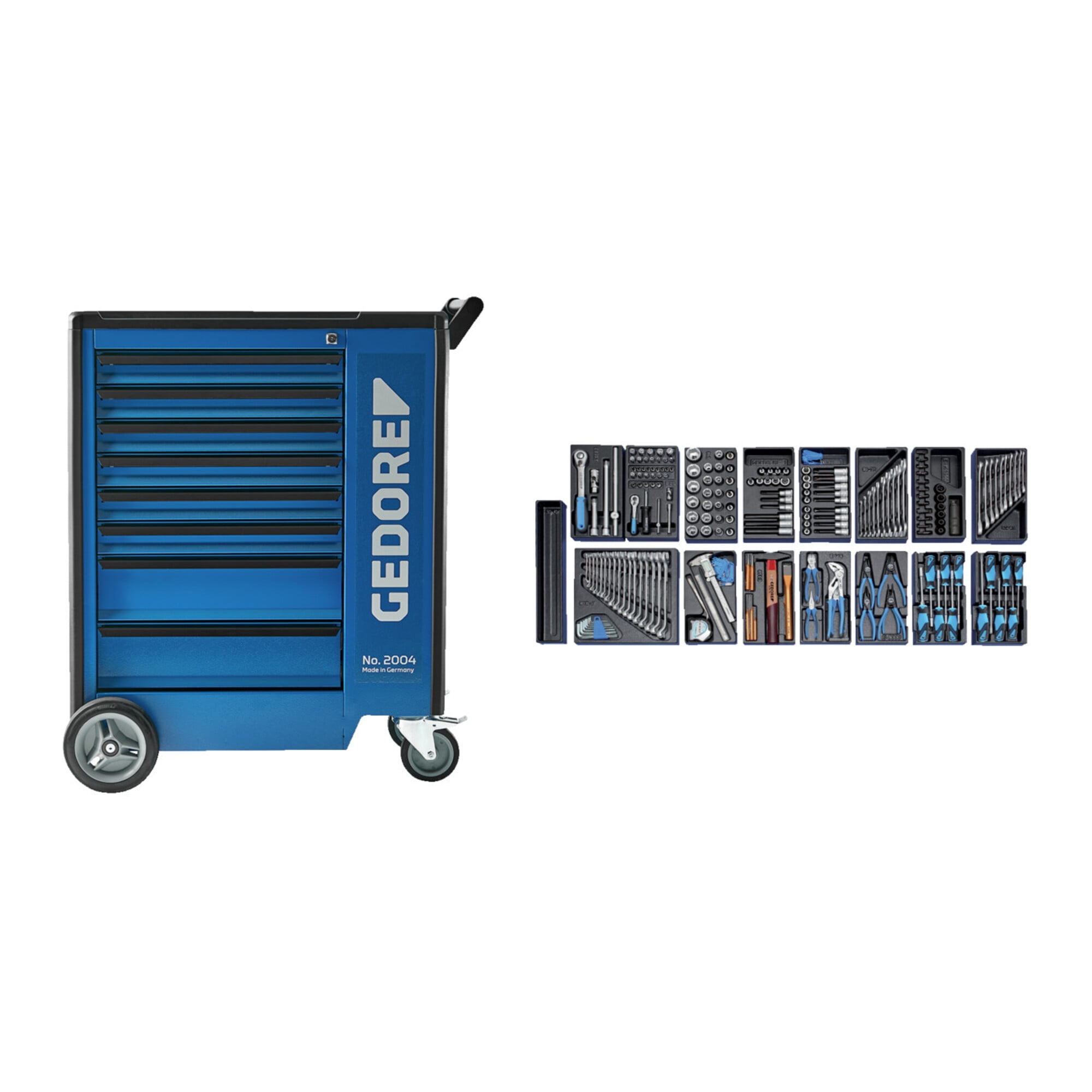 Gedore Werkzeugwagen 1500 ES-02-2004 mit 207-tlg Werkzeugsortiment