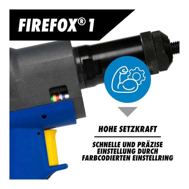 Gesipa Blindnietmutternsetzgerät FireFox® 1 Betriebsdruck 5-7bar