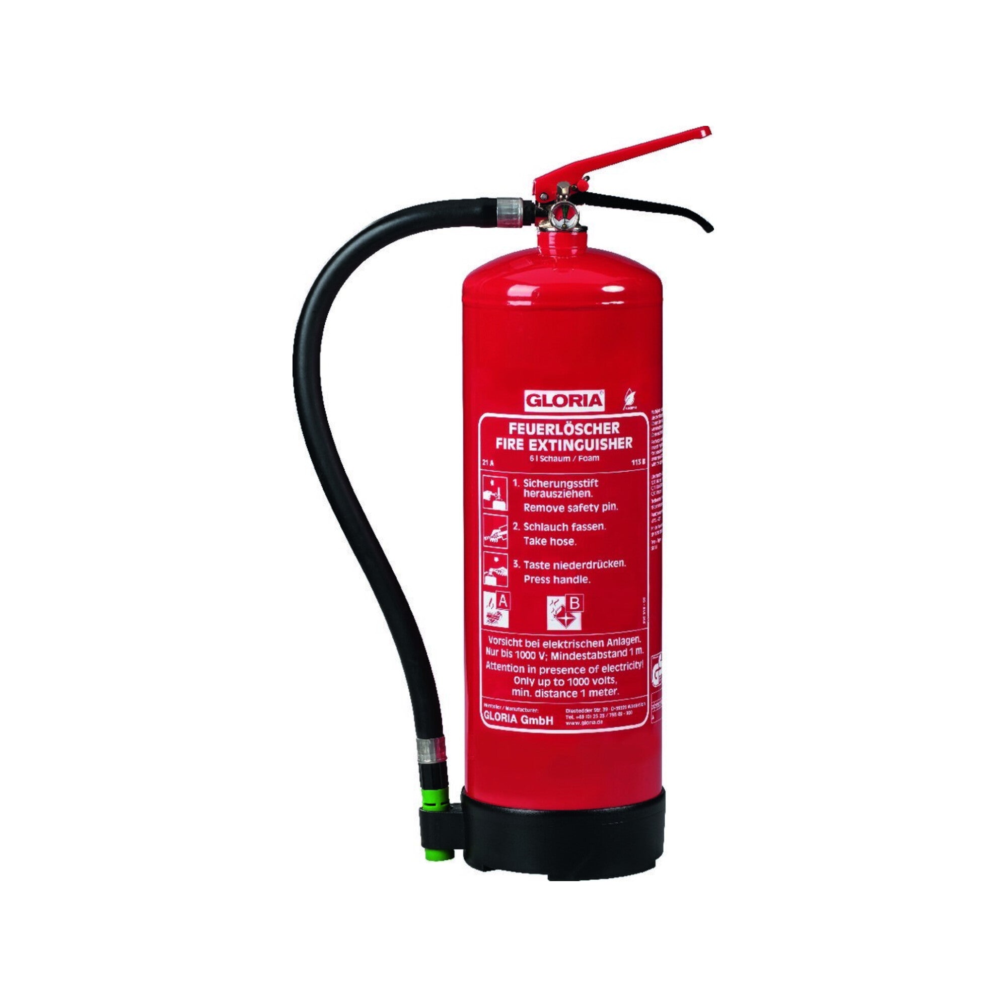 GLORIA Dauerdruckschaumlöscher 6 Liter SDE 6 flourfrei Brandklasse A& B