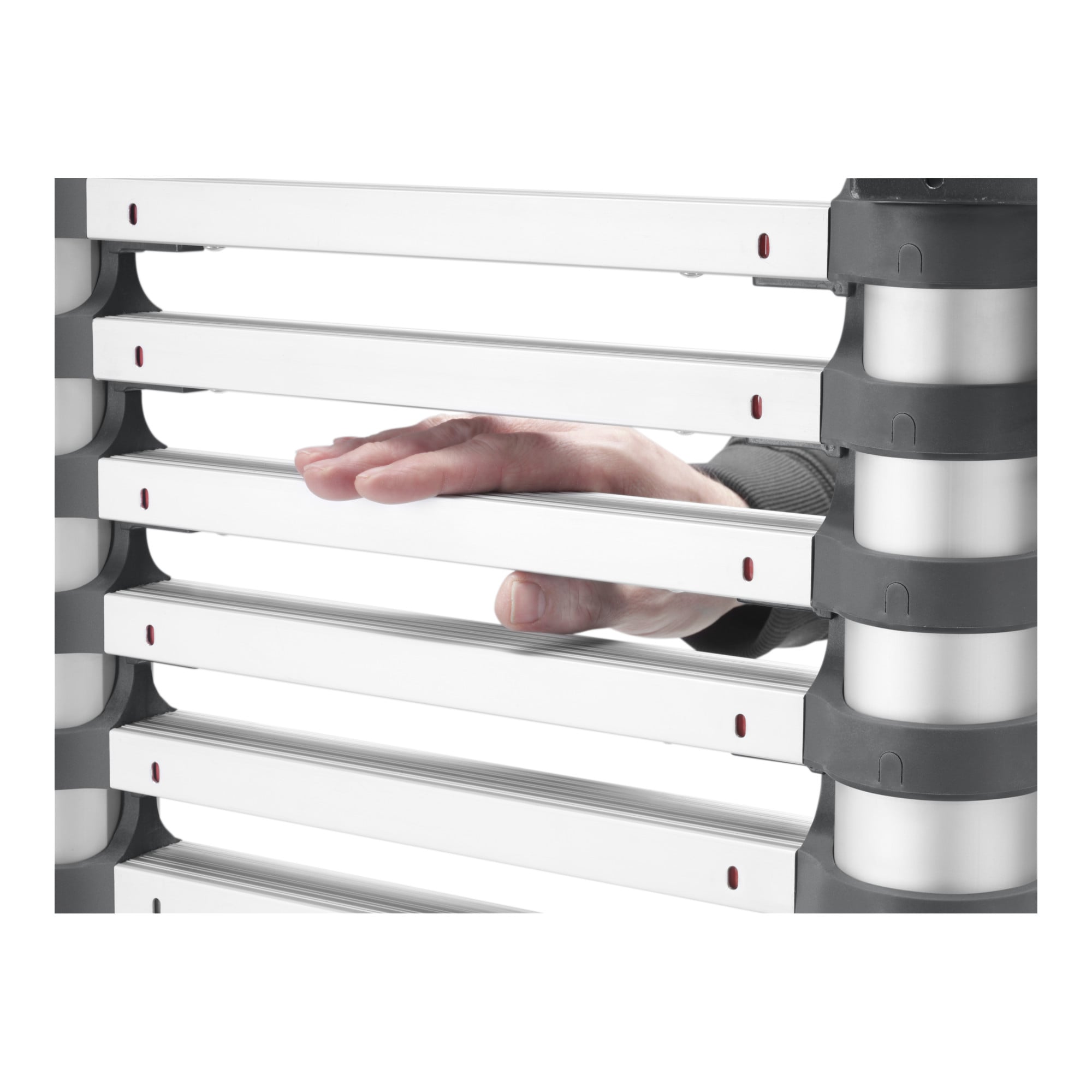 Hailo FlexLine T80, Alu-Sicherheits-Teleskopleiter, 13 Sprossen