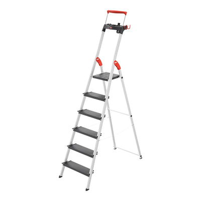 Hailo L100 TopLine, Alu-Sicherheits-Stehleiter, 6 Stufen