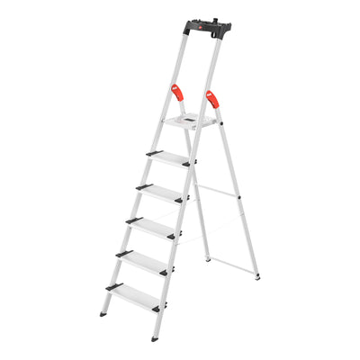 Hailo L80 ComfortLine, Alu-Sicherheits-Stehleiter, 6 Stufen