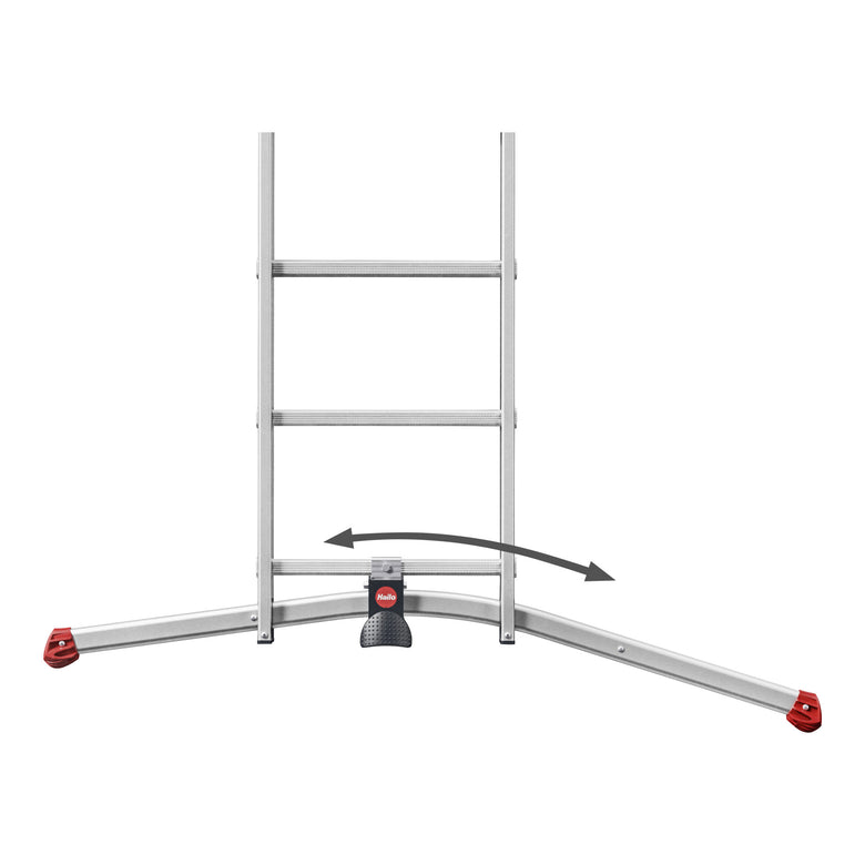 Hailo S100 ProfiLOT, Aluminium Kombileiter 3-teilig, 2x9 + 1x8 Sprossen