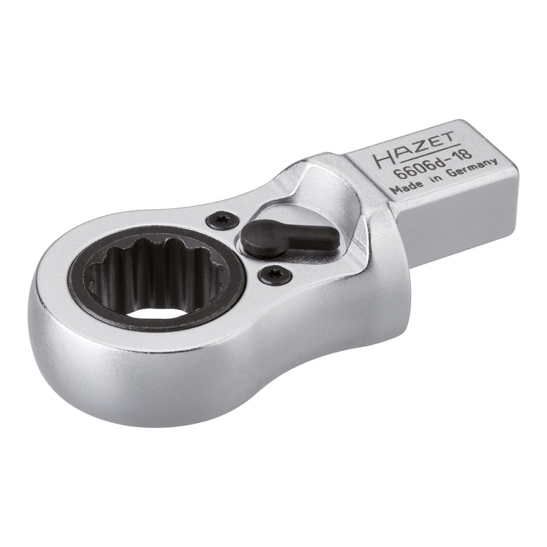 HAZET Einsteck-Ratschen-Ringschlüssel 6606D-18 Einsteck-Vierkant 14 x 18 mm