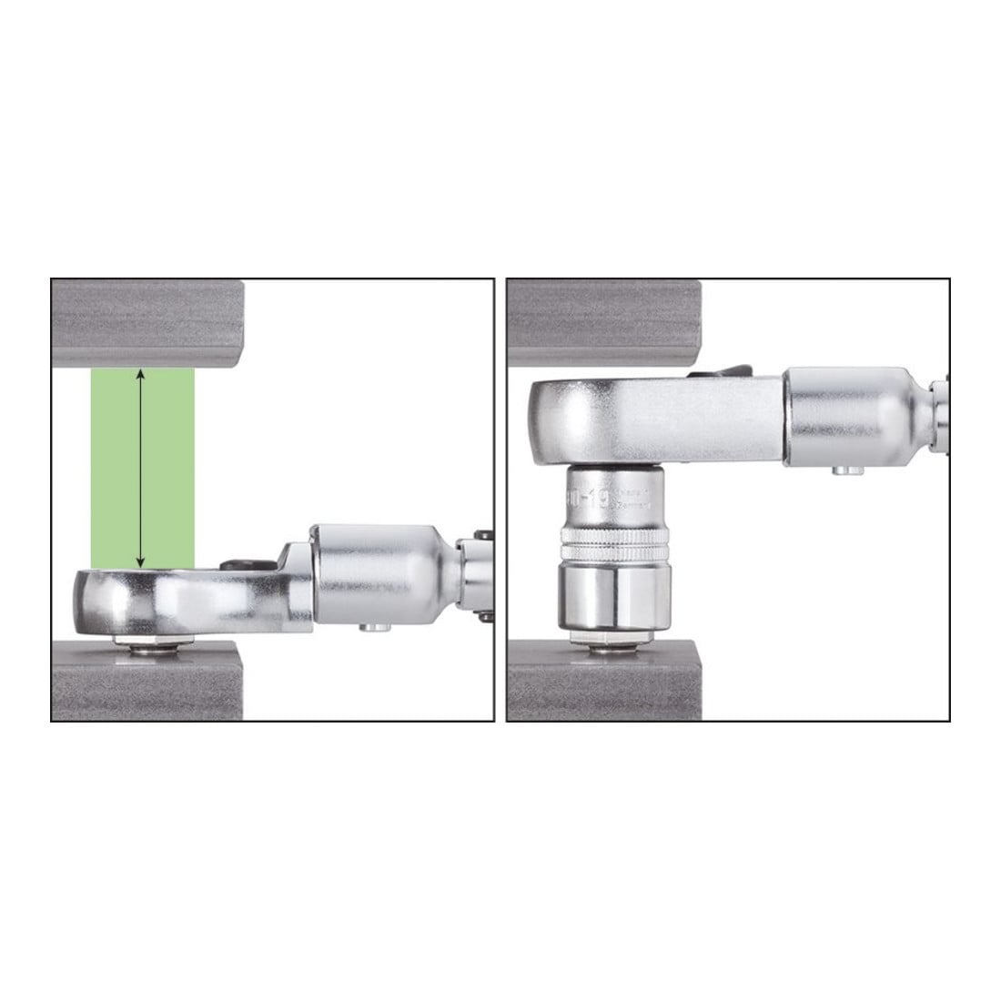 HAZET Einsteck-Ratschen-Ringschlüssel 6606D-18 Einsteck-Vierkant 14 x 18 mm