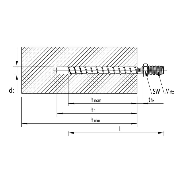 Heco MULTI-MONTI-plus ST 7,5 x 100 Stockanker Sechskant A2K 50 Stk