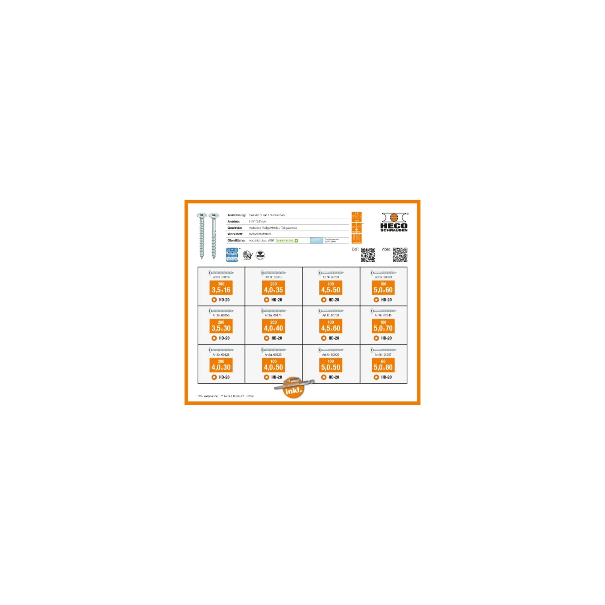 HECO-TOPIX-plus Sortimentskoffer 1760, HECO-Systainer3 M137 mit 1.760 Schrauben