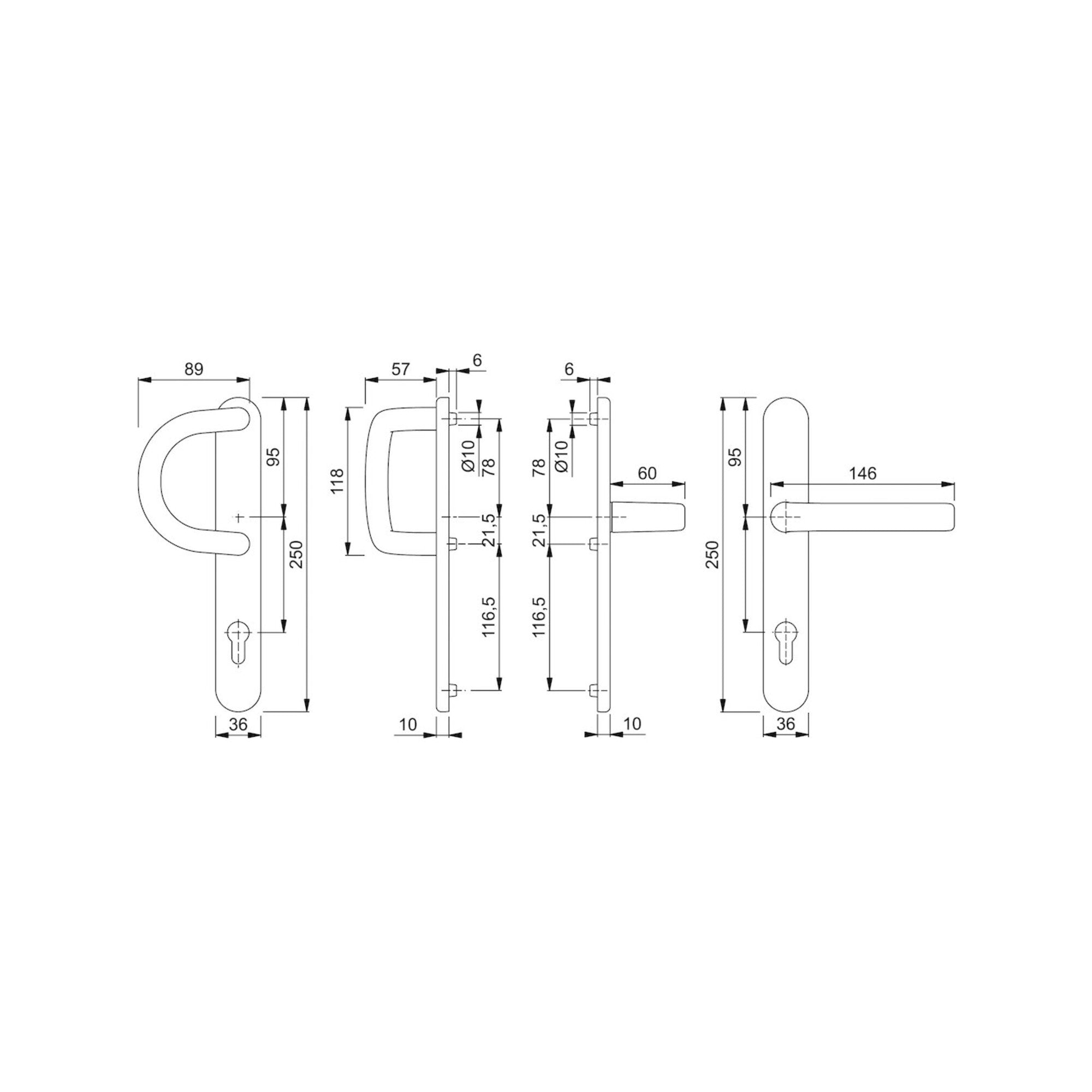 HOPPE PT-Wechselgarnitur RR,ov.,PZ,VK8,E92,Liverp. 538G/3357N/1313G F9,TS 67-72