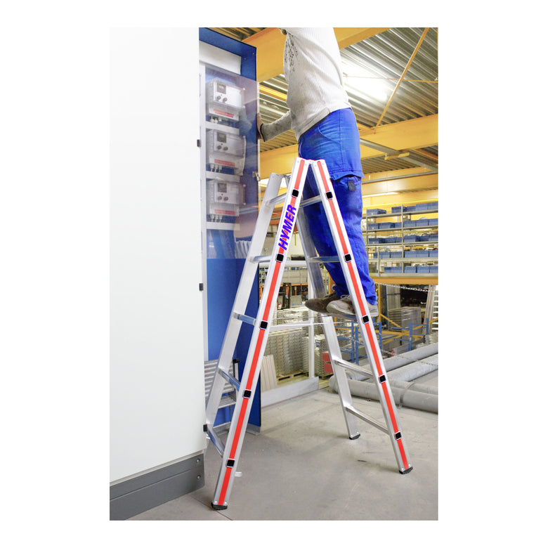 Hymer Sprossenstehleiter beidseitig begehbar, 2x5 Sprossen