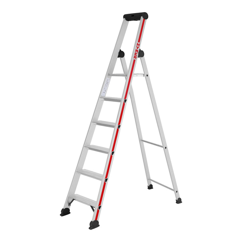 Hymer Stufenstehleiter mit Plattform, einseitig begehbar, 6 Stufen
