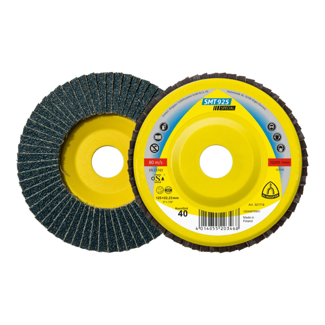 Klingspor Schleifmopteller SMT 925, LxB 115X22,23, Korn 80, GEW 10 Stk