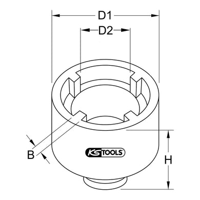 KS Tools 3/4 Zoll Nutmutter KM11, Zapfen innenliegend