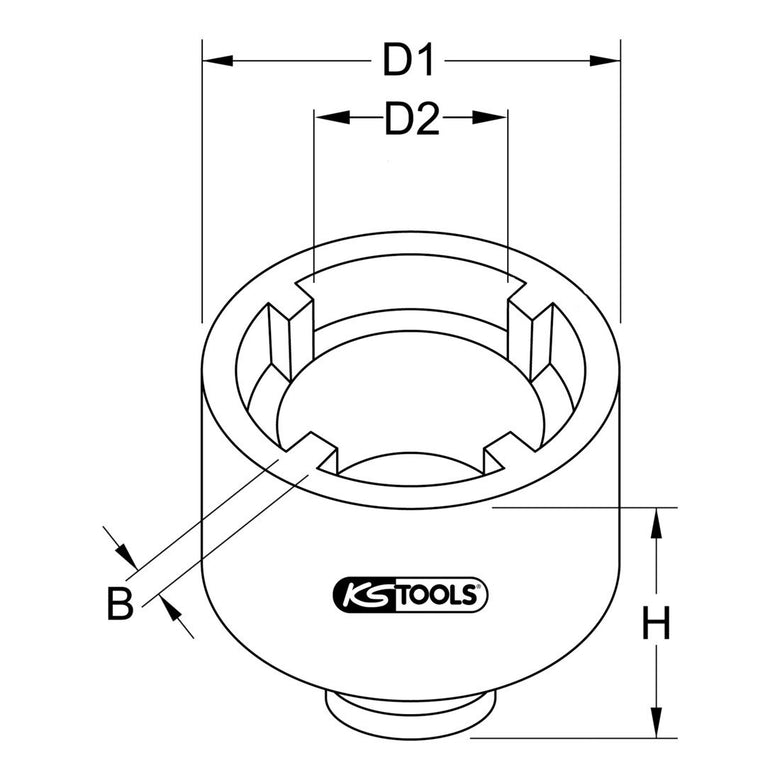 KS Tools 3/4 Zoll Nutmutter KM11, Zapfen innenliegend