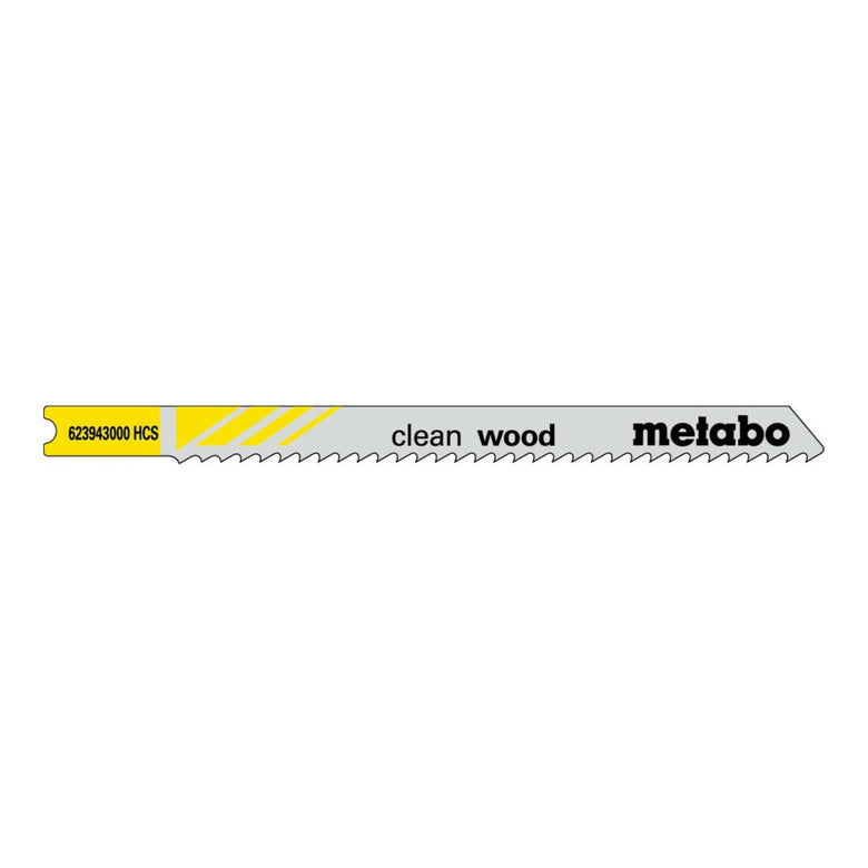 Metabo 5 U-Stichsägeblätter "clean wood" 82/ 2,5 mm, HCS, Universalschaft 5 Stk